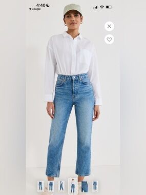 Reformation Cynthia High-Rise Cropped Jeans